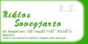 miklos sovegjarto business card